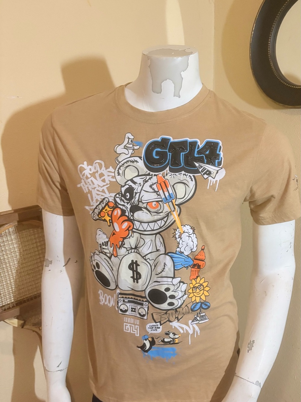 GTL4 Good Things Last 4Ever Corrupt Teddy Bear Graphic T-Shirt XL 18-20 Youth